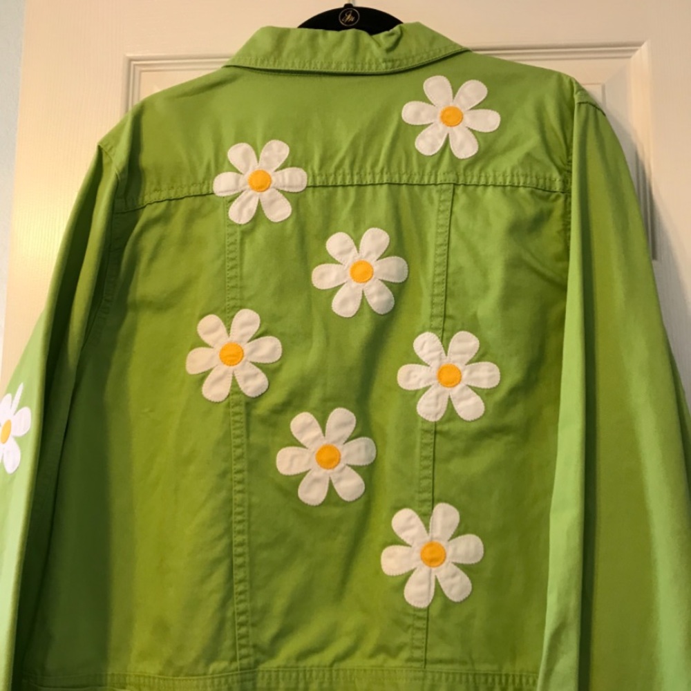 Perfect for cool spring mornings & autumn days & nights - Denim Daisy Jacket